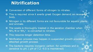 FS366 EEM  Module IV Biological Nitrification and De nitrification Processes [upl. by Nnairda]