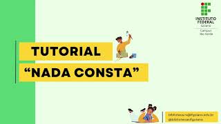 Bibliotecas  Tutorial Emissão de Declaração de Nada Conta [upl. by Erasmus239]