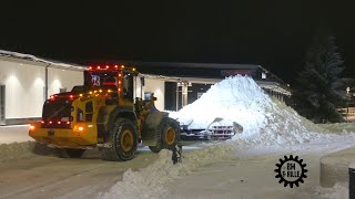 Volvo L120H in Snow clearing with Siljum Multiplog Xline Snowplow winter 202324 [upl. by Som]