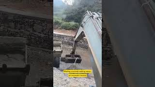 Making concrete casting using an excavator bucket [upl. by Nuahsel948]