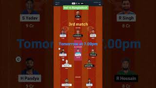 Ind vs Bangladesh 3rd match prediction tomorrow [upl. by Yleik]