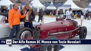 MOTOR TV22 Der Alfa Romeo 8C Monza von Tazio Nuvolari bei The Ice St Moritz 2023 [upl. by Suoivatco]