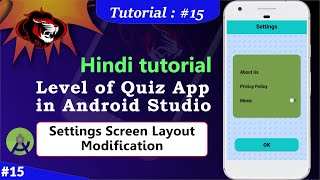 Quiz app in android  level of quiz app in android  Modify Setting Screen Part 15 [upl. by Garbe]