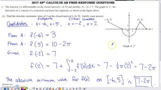 2017 AP Calculus AB amp BC Free Response 3 [upl. by Atinram]