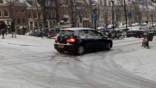 Icy road and bridge in Amsterdam [upl. by Ennoirb]