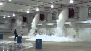 Landmark Sprinkler Aircraft Hangar Foam Fire Suppression Test [upl. by Wernsman]