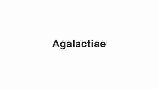 How to Pronounce quotAgalactiaequot [upl. by Anilasor]