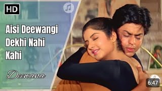 Aisi Deewangi Dekhi Nahi KaheeDeewana1992Shah Rukh KhanDiv [upl. by Sonafets]