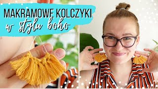 Kolczyki DIY na lato w stylu boho  Prosty makramowy splot [upl. by Mathews884]