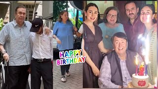 Kareena Kapoor Khan 44th birthday celebration with papa Randhir Kapoor Babita Kapoor family at home [upl. by Anni]