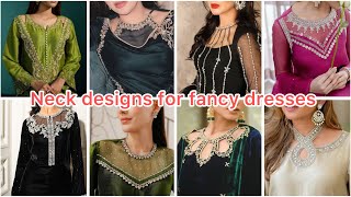 Neck ideas for fancy dresses  hand embellishment for neck  neck designing ideas [upl. by Eenert]