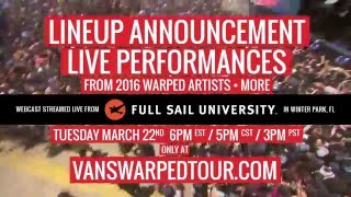 2016 Vans Warped Tour Lineup Announcement Webcast [upl. by Aicelet]