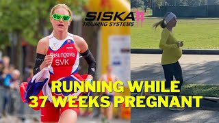 Running While Pregnant Former Pro Runner 37 Weeks Pregnant [upl. by Lebatsirhc]