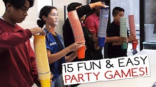 15 Fun amp Easy Party Games For Kids And Adults Minute to Win It Party [upl. by Aleit491]