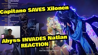 Capitano saves Xilonen Abyss INVADES Natlan cutscene REACTION Genshin Impact [upl. by Lynd]