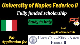 Application Process for University of Naples Federico II Scholarship  Study in Italy [upl. by Ettesyl246]