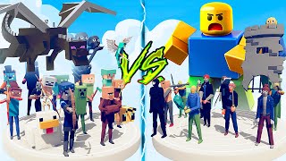 MEGA MINECRAFT TEAM vs MEGA ROBLOX TEAM  Totally Accurate Battle Simulator TABS [upl. by Enyawud]