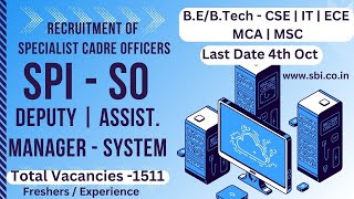 SBI SO Recruitment Details [upl. by Zwart45]