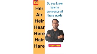 How to Pronounce Her Air Heir Hear Here Hair Hare english pronunciation spokenenglish ssc [upl. by Kristos]