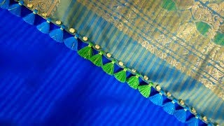 Beads simple kuchu design Silk saree kuchu design [upl. by Tadeas]