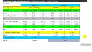 mehrstufige Deckungsbeitragsrechnung  Teilkostenrechnung  Kostenrechnung [upl. by Assirehs220]