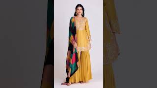 हल्दी ड्रेस डिजाइन💥 haldi look haldi dress design❤dress onlineshopping diwaliattire fashiontips [upl. by Eellehs]