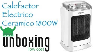 Calefactor Eléctrico Cerámico 1800W de Bajo Consumo UampR Low Cost [upl. by Ymerrej]