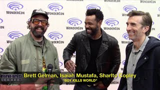 Brett Gelman Isaiah Mustafa amp Sharlto Copley on BOY KILLS WORLD  WonderCon [upl. by Iphlgenia]