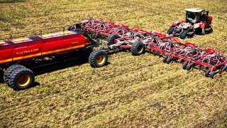 620HP Delta Track amp 80 foot Vaderstad Seedhawk air seeder  980 bushel cart [upl. by Nagah]