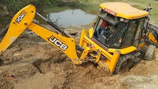 JCB Backhoe Loader Working For New Bridge Construction  JCB Dozer Working Video [upl. by Bronnie]