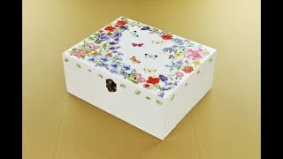 Decoupage wooden box  diy painted box  Decoupage Tutorial  Decoupage for beginners [upl. by Ahtamat]