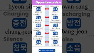 Korean Opposite Words Expand Your Vocabulary 현실환상🌏🦄 learnkorean [upl. by Erina]