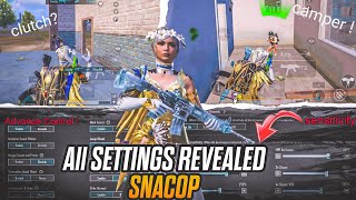 BGMI BEST SETTINGS 🔥 SNACOP ALL SENSITIVITY amp ADVANCE SETTINGS REVEALED 💥  FOUR FINGER CLAW ⚡ [upl. by Ahsemad129]