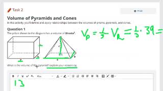 Geometry Sem B Unit 9 Course Activity Explaining Volume Formulas Task 2 [upl. by Annairb]