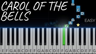 Carol of the Bells  EASY PIANO TUTORIAL  SHEET MUSIC amp MIDI [upl. by Griffy]