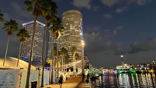 Tampa Riverwalk in Christmas [upl. by Anailli]