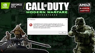 CoD Modern Warfare Remastered  Fatal Error  create2dtexture  Error Fix [upl. by Ardnuhsed]