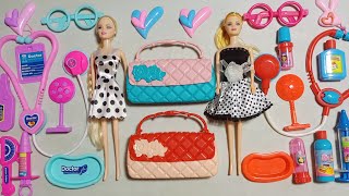 8mins most satisfying barbie in polka dots dress hello kitty doctors set and accessoriesasmr [upl. by Regor]