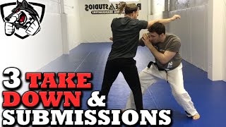 Grappling vs Striking 3 BJJ Takedowns amp Submissions [upl. by Ushijima269]