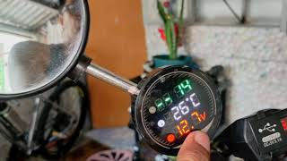 Motorcycle clock shoppee with temperature and volt meterhow to install adjust time [upl. by Ecadnarb582]