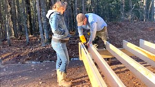 TIMELAPSE  Couple Builds OffGrid Cabin Alone In The Canadian Wilderness [upl. by Joanne]