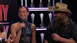 Chris Stapleton Dua Lipa Backstage with Bobby Bones at the 59th ACM Awards [upl. by Ecinerev]