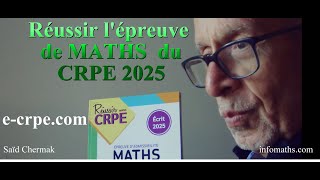 CRPE 2025 PRÉPARATION À LÉPREUVE DE MATHS [upl. by Eintirb586]