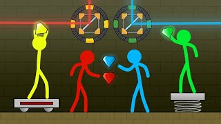 Red and Blue  Stickman Animation  Escape Light Temple Part 6170 [upl. by Nirahs]