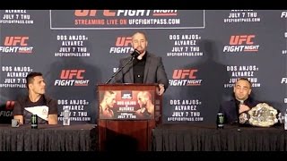 UFC Fight Night 90 dos Anjos vs Alvarez PostFight Press Conference FULL [upl. by Tarr25]