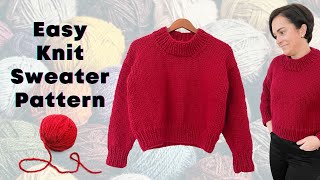 Knit an Easy Sweater for the Holidays  Free Pattern  Tutorial [upl. by Harbed]