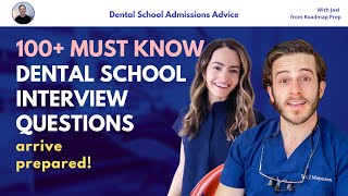 100 Dental School Interview Questions YOU MUST KNOW [upl. by Koball]