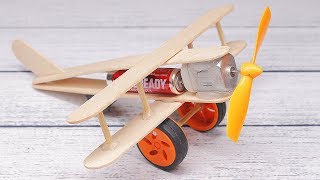 How to make A Plane with DC Motor  Toy Wooden Plane DIY [upl. by Hsaka914]