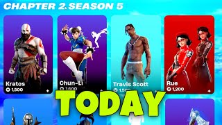 TODAY THE FAVORITES OF CHAPTER 2 TRAVIS SCOTT KRATOS CHUNLI RUE TO FORTNITE RETURN [upl. by Lelith818]