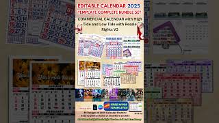 EDITABLE CALENDAR 2025 TEMPLATE COMPLETE BUNDLE SET [upl. by Cornwell]